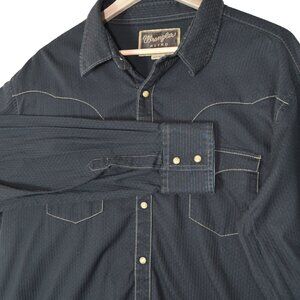Wrangler Retro Western Shirt Size XXL 100% Cotton Black Pearl Snaps